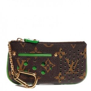 Authentic LOUIS VUITTON Monogram Perfo Pochette Kure M95186 Coin & Key Case |NIB